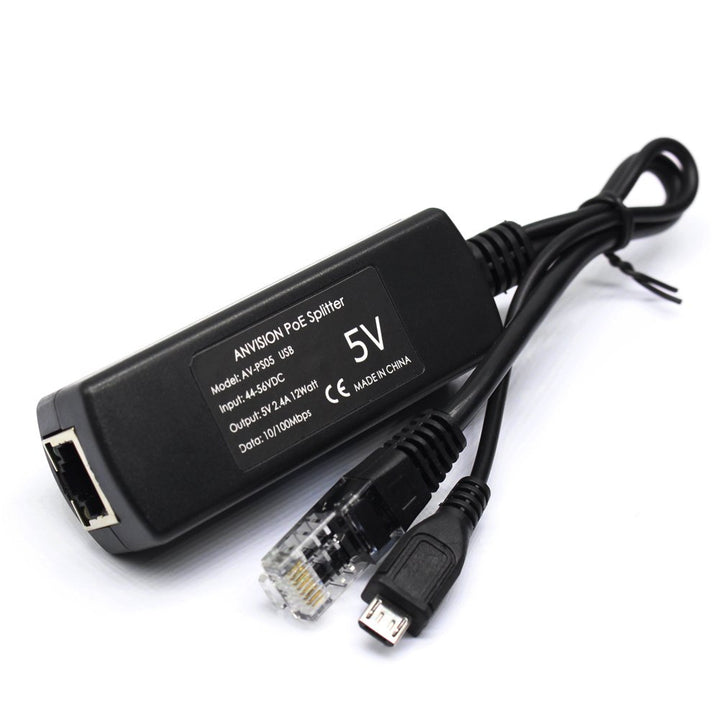 4-Pack Active 5V 2.4A PoE Splitter Adapter IEEE 802.3af Compliant Micro USB 48V to 5V/2.4A, for Tablets, Dropcam or Raspberry Pi, IPC, IP Camera and More