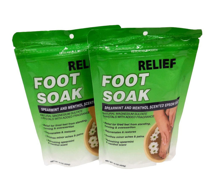 Foot Soak Spearmint and Menthol Epsom Salt 16 oz 2-Pack