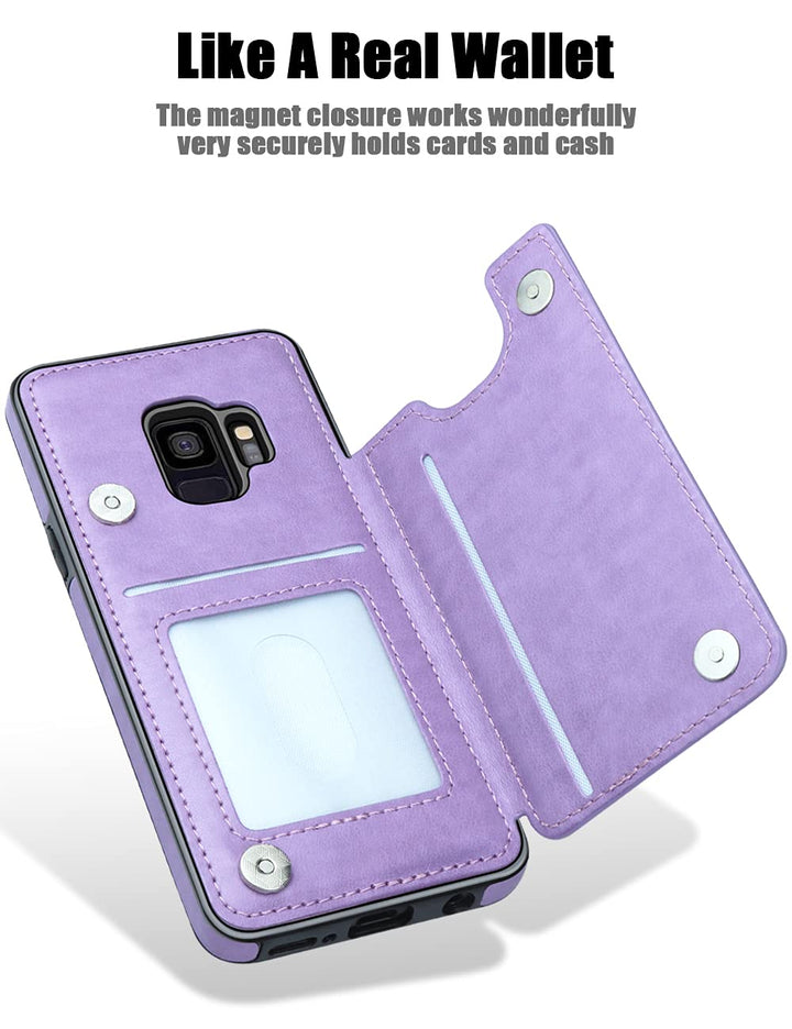 MMHUO Samsung Galaxy S9 Wallet Case, Floral Magnetic Fl