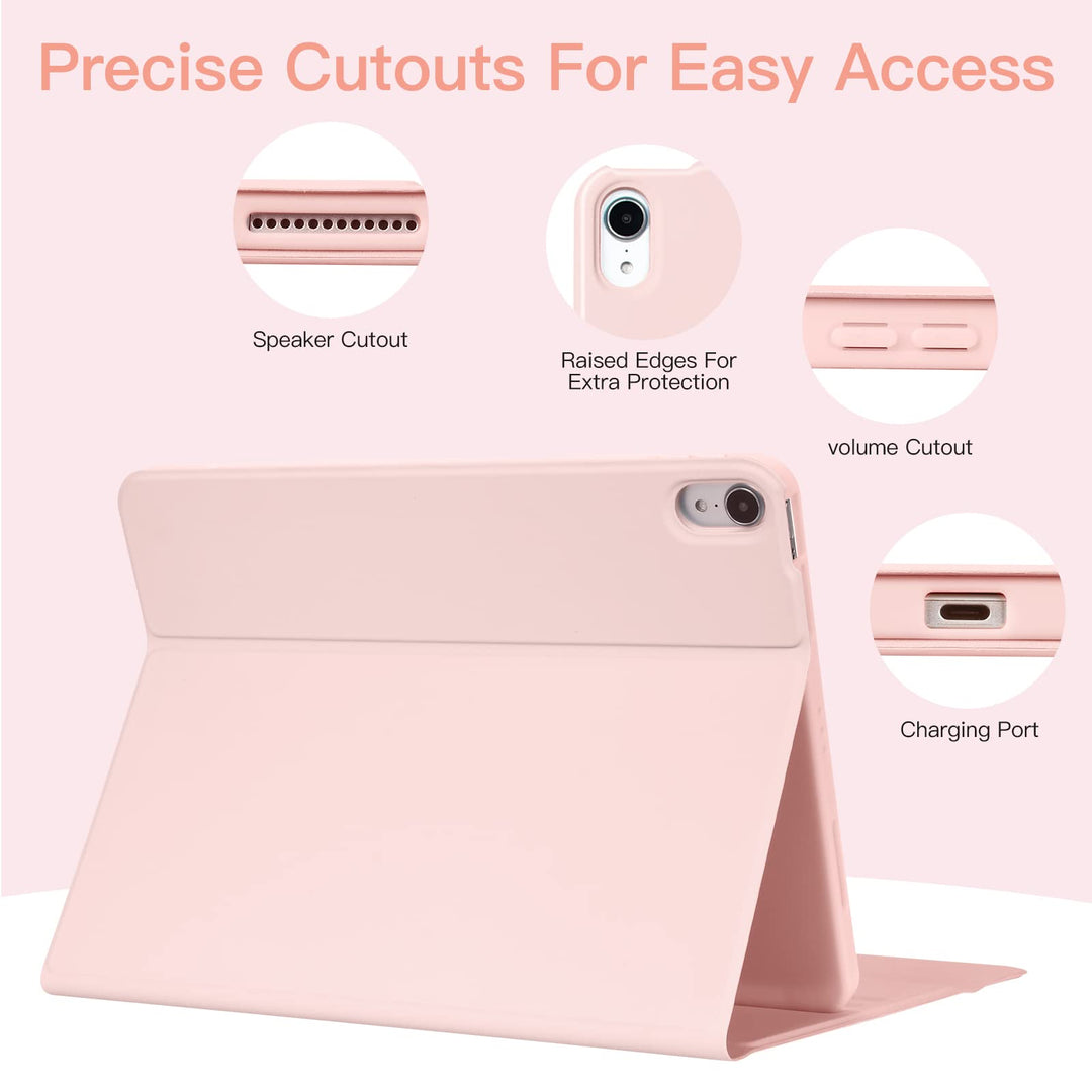 Keyboard Case for iPad Air 11 Inch (M2) 2024 Wireless Keyboard Case for iPad Air 10.9 Inch 5th/4th Generation 2022 Detachable for iPad air 4th 2020 for iPad Pro 1st Case with Pencil Holder Pink