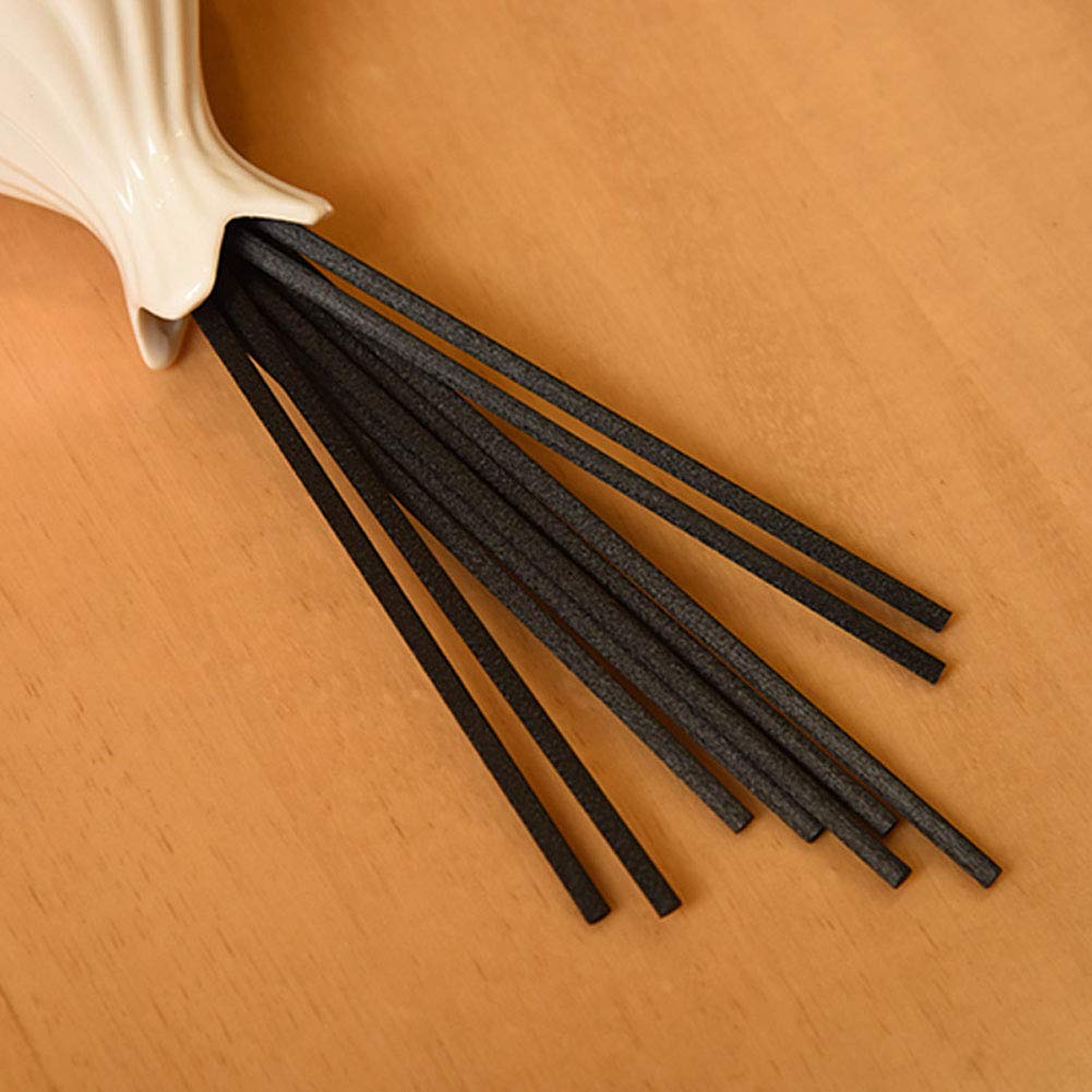 Teensery 50 Pcs Reed Diffuser Sticks 7 Inch Fiber Sticks Essential Oil Diffuser Replacement Refill Sticks for Home Fragrance Diffuser (Black)