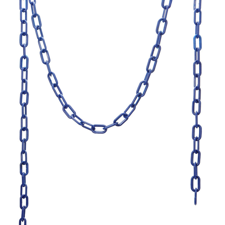 164 ft x 1.4 Inch Blue Plastic Chain Links, Plastic Safety Barrier Chains for Halloween Chain, Prop Chains, Crowd Control, Decoration Chains