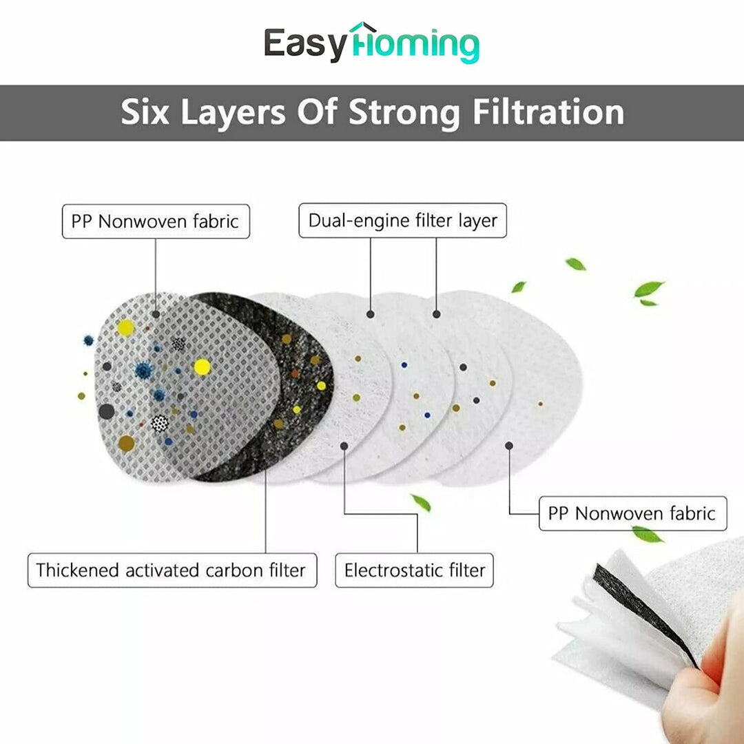 Face Mask With Valve - 10pcs Black Face Mask - 5 Layers - Disposable Face Mouth Covers Non-Woven Breathable Face Masks Respirator