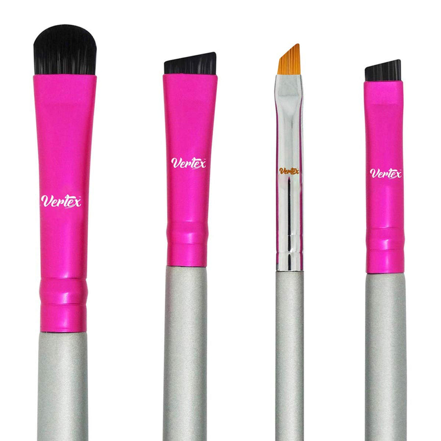 Star Beauty Eyebrow Brush Set 3Pcs Kit Premium Quality Synthetic Brushes Firm Hair Precision Shaping, Eye Brow Filling Define Arches-Small Angle -Medium Angled Duo Spoolie Brow Definer Best Seller