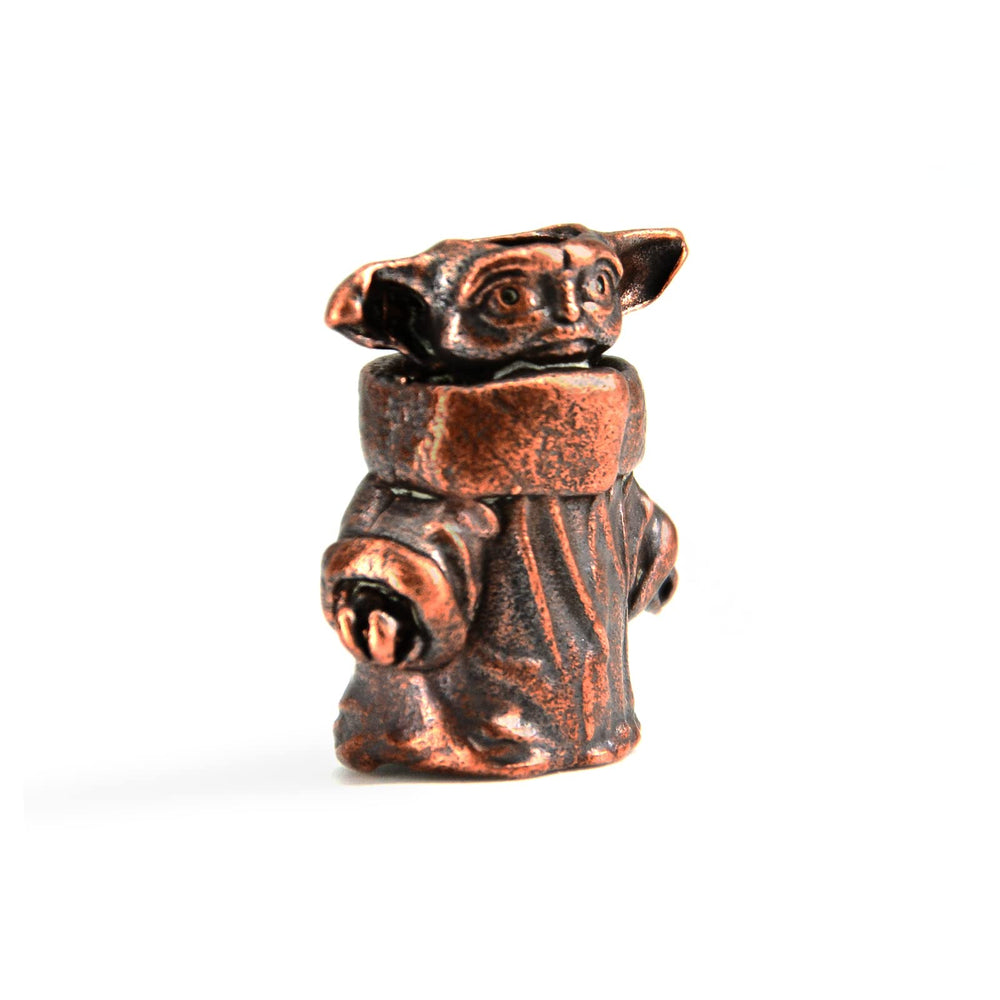 Knife Lanyard Beads - Beads Paracord for DIY Keychain Charms, Hand-Casted Metal Copper Papa Yoda Beads for Paracord Skull Bracelet 2Pcs/Lot