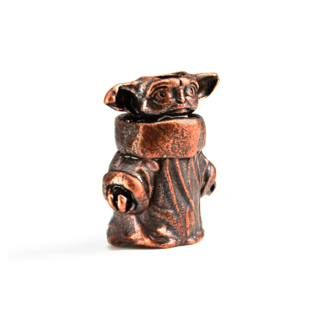 Knife Lanyard Beads - Beads Paracord for DIY Keychain Charms, Hand-Casted Metal Copper Papa Yoda Beads for Paracord Skull Bracelet 2Pcs/Lot