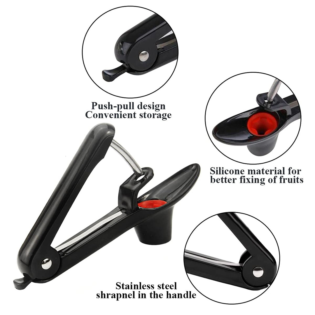TaurusScrew Cherry Pitter Tool, Cherry Pit Remover Tool, Cherry Picker, Fruit Core Remover Design for Make Delicious Cherries Dishes and Cocktail Cherries (Black)