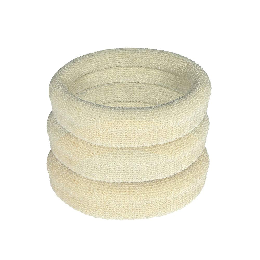 - The Ultimate Hair Ties for Thick Heavy or Curly Hair. No Slipping Damage Breaking or Stretching Out. Seamless Ponytail Holders Scrunchies Sports Hair Ties for Thick Hair (Blonde 3 Pcs)