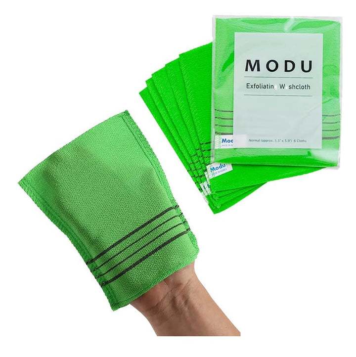 6 Pcs: Korean Exfoliating Italy Towel Washcloth Normal Size(6 Pcs) Bath Scrub Removes Dead Skin Mitten Cloth