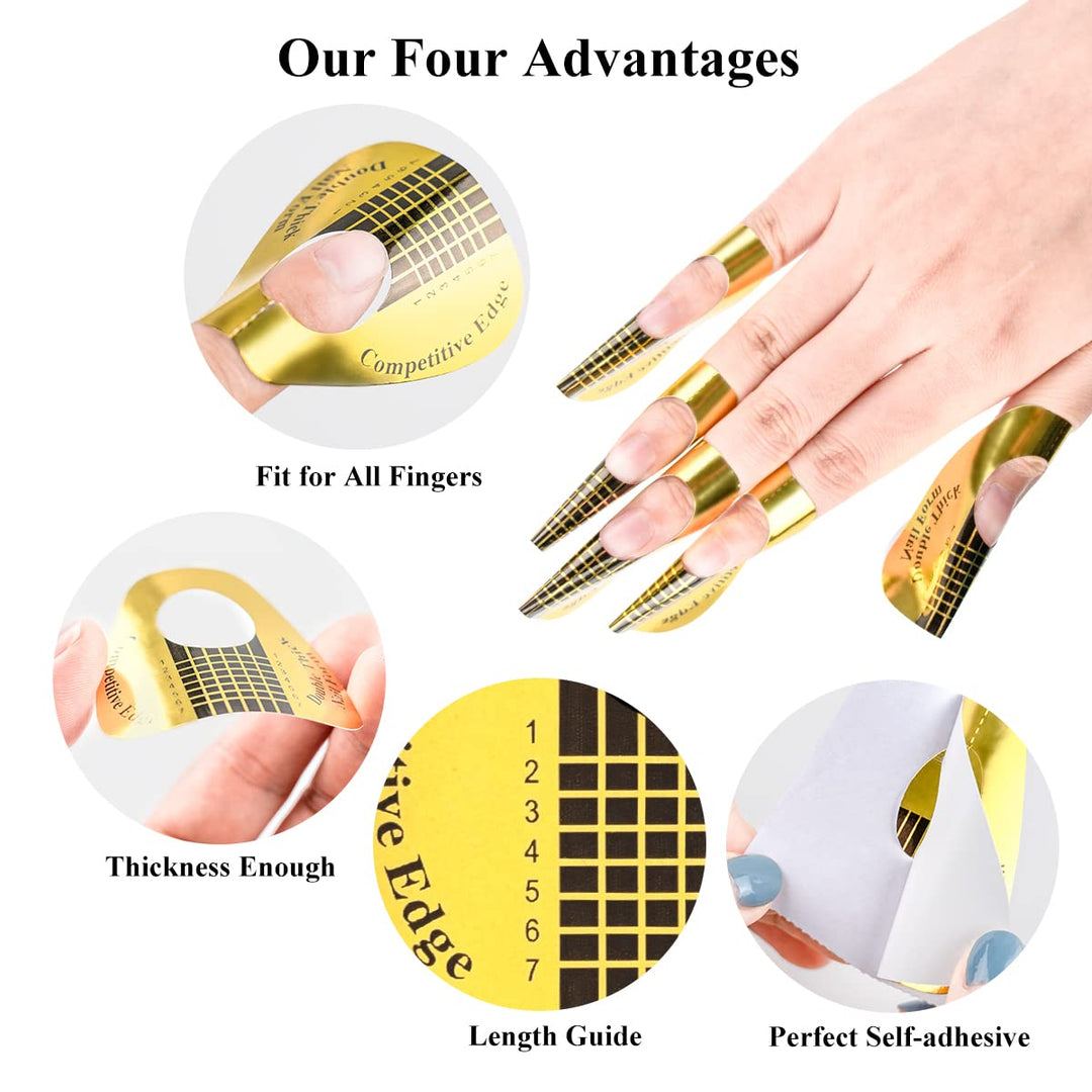 200PCS Nail Form Sticker Extension for Acrylic Nails