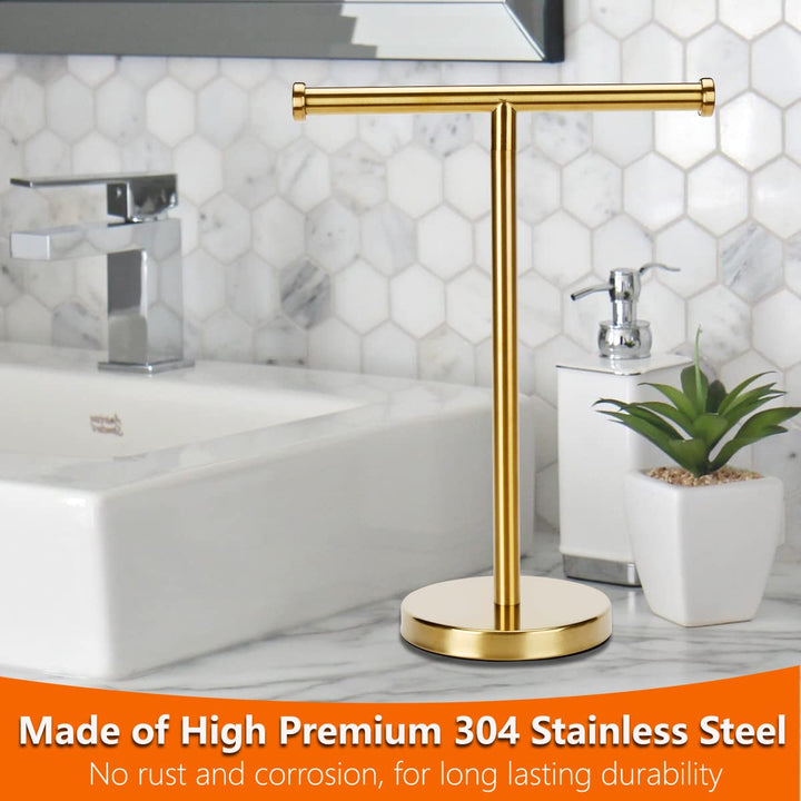 Gold Towel Rack Hand Towel Stand, Bathroom Towel Holder Stand SUS304 Stainless Steel (Gold)