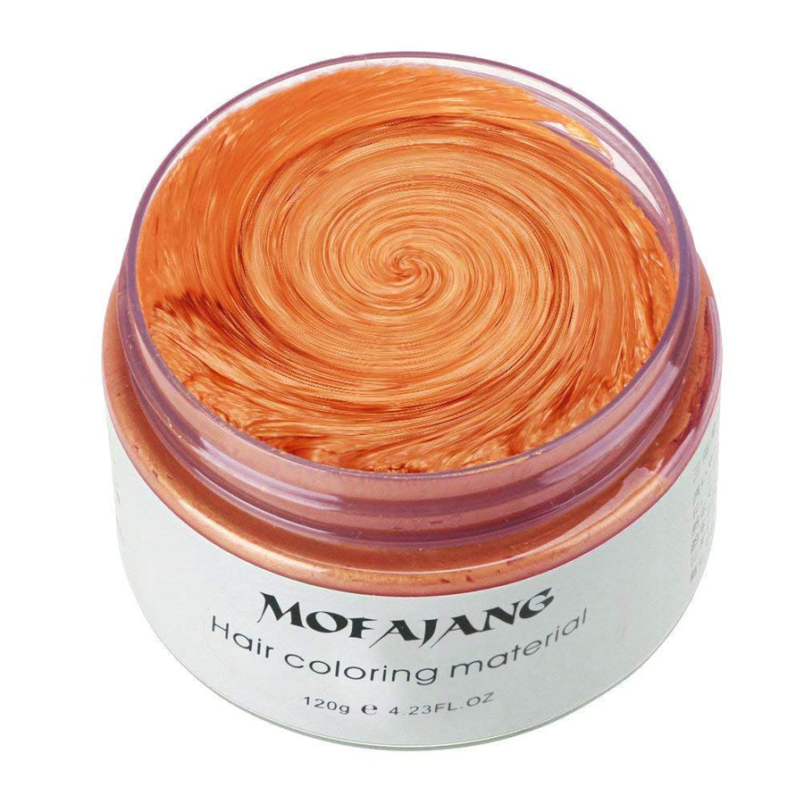 Unisex Hair Wax Color Dye Styling Cream Mud, Natural Hairstyle Pomade, Washable Temporary,Party Cosplay (Orange)