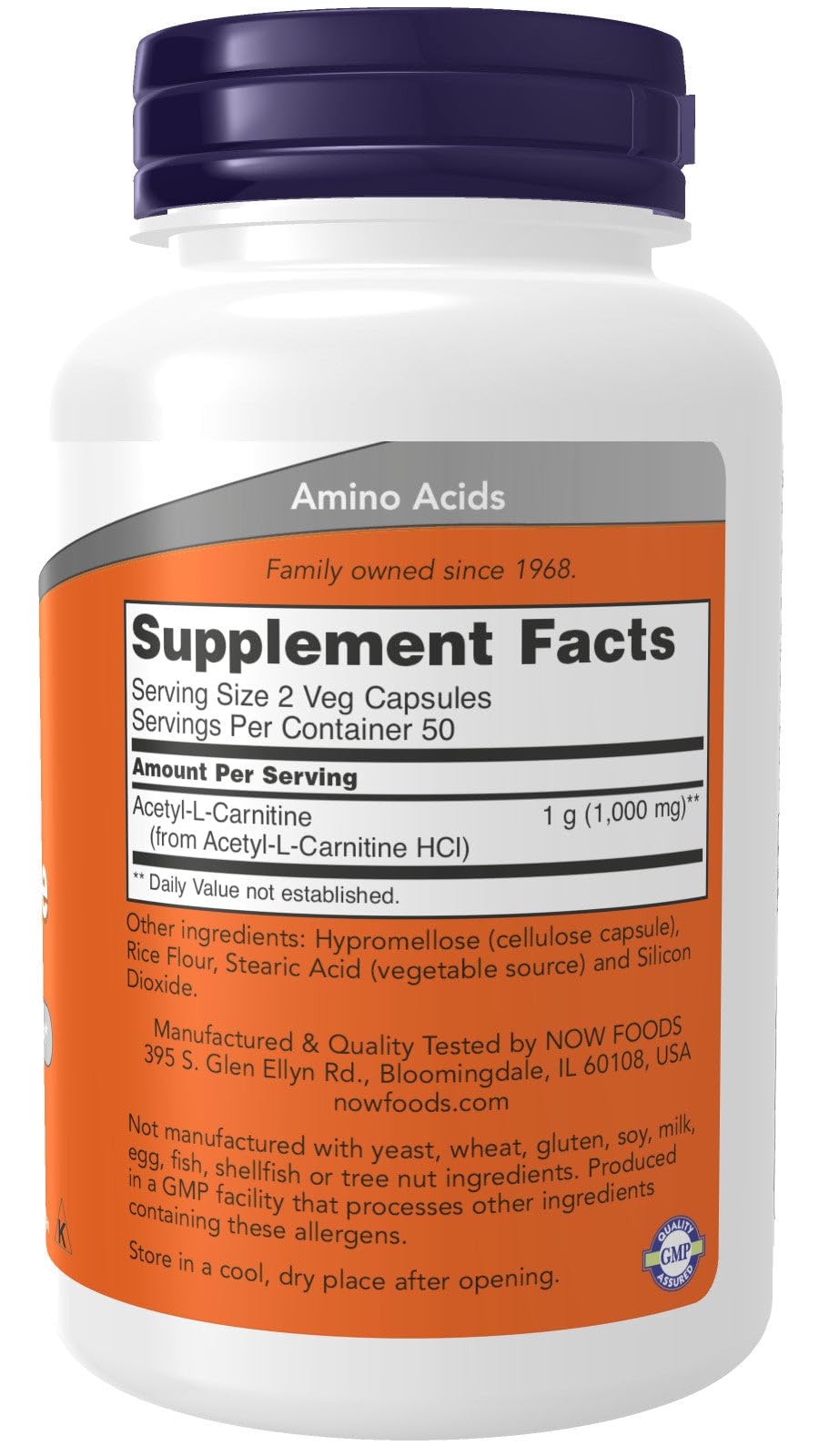 Now Foods Acetyl L-Carnitine 500 mg 100 caps