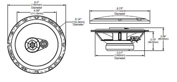 Prime R165X3 6.5 3-Way Full Range Coaxial Speakers (Pair)