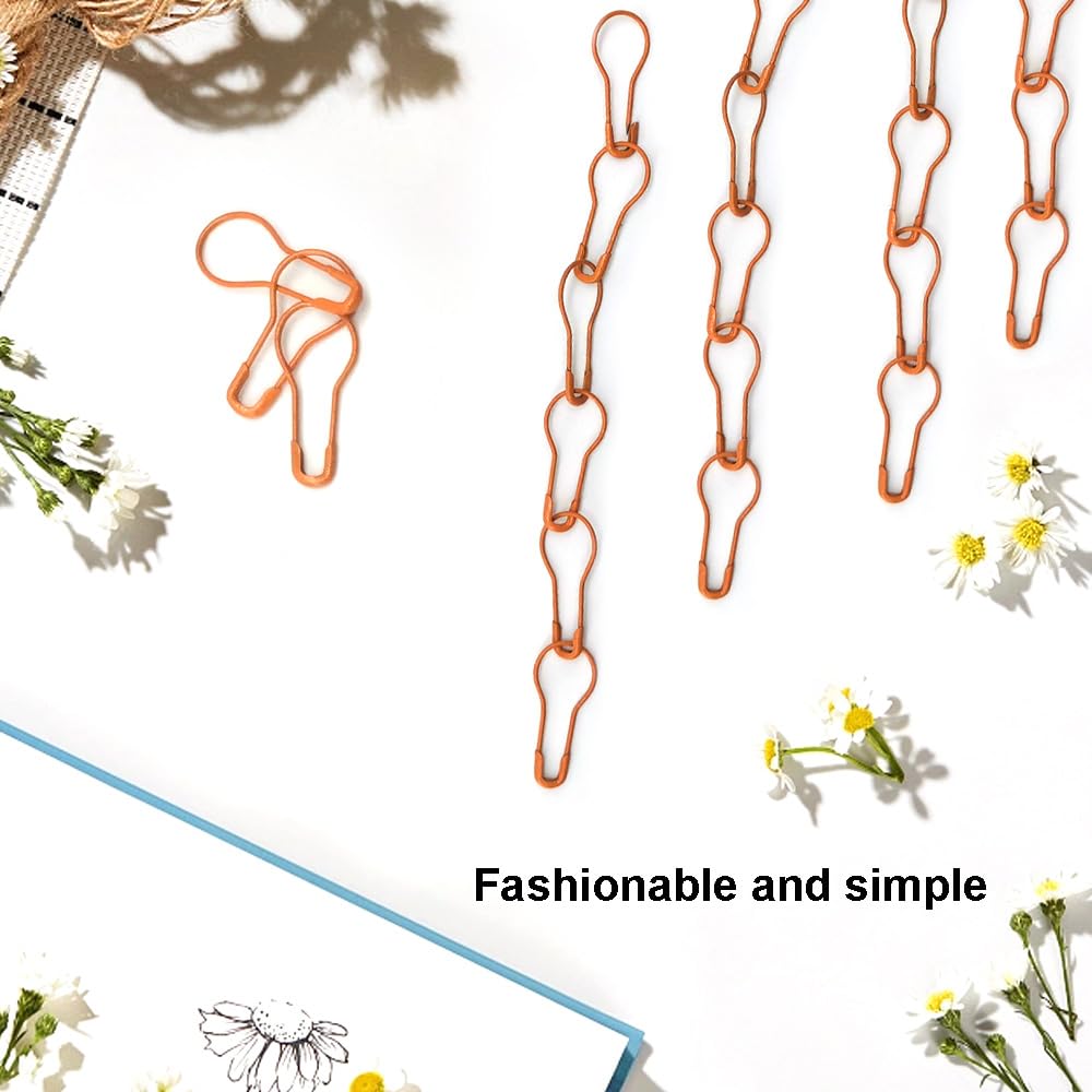 1000 pcs Metal Safety Pins Gourd Pin Bulb Pin Calabash Pin Bead Needle Pin Clothing Tag Pin DIY Home Accessories (Orange)