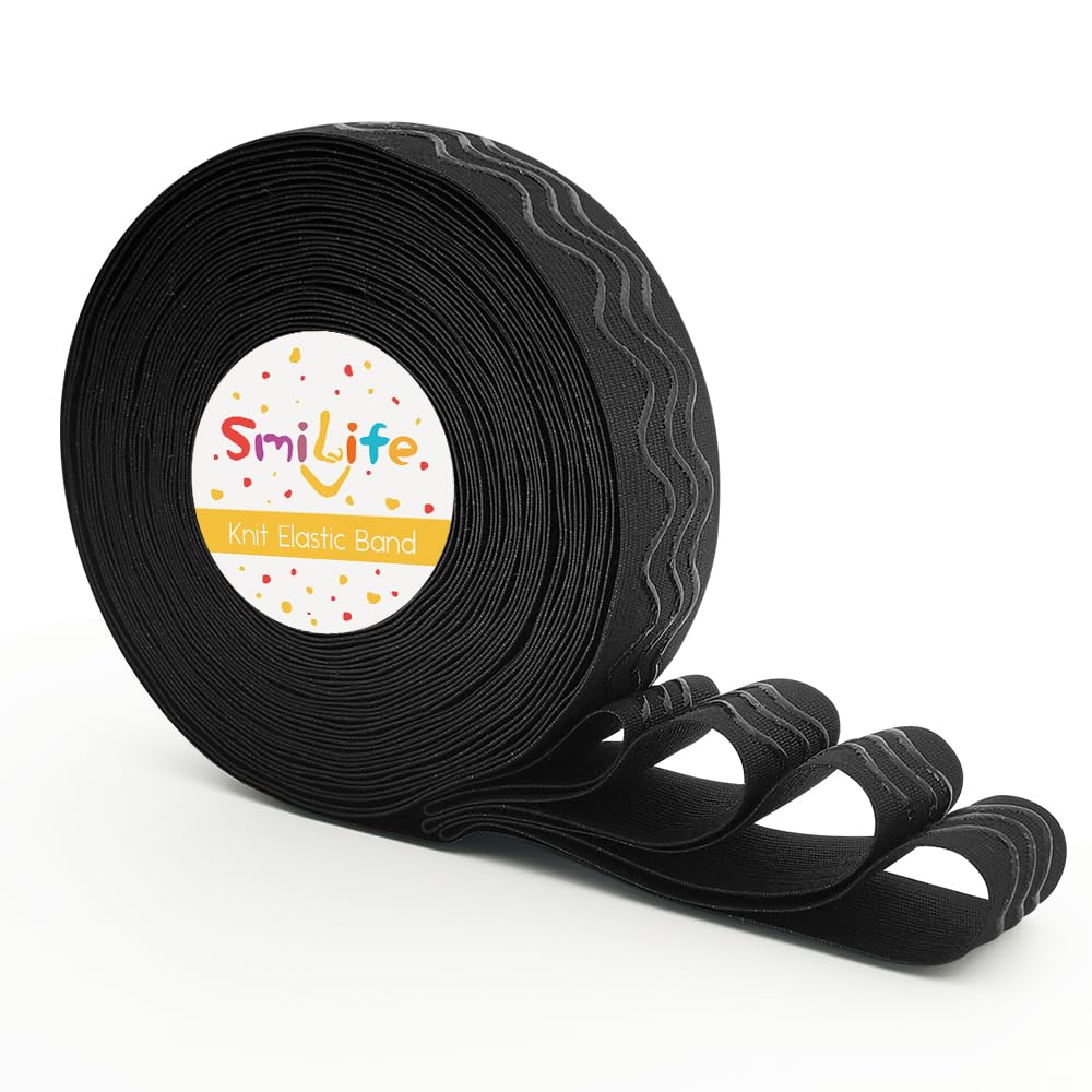 Silicone Gripper Elastic Band, 1.1 Inches Non-Slip Gripper Elastic for Sewing, 12 Yards, Black