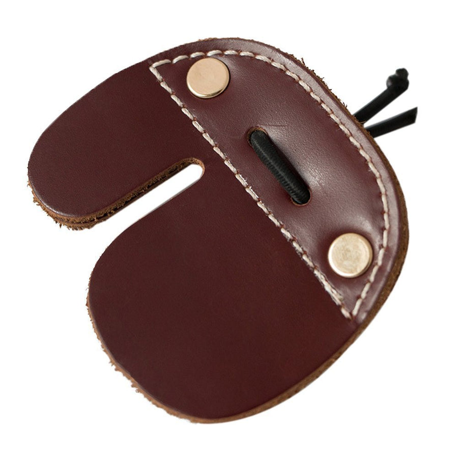 Cow Leather Archery Finger Tab for Recurve Bows Hunting Finger Protector Brown