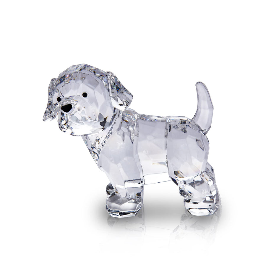 3.25 Inch Clear Lab Puppy Dog Figurines Collectibles Labrador Retriever Statue Acrylic Dog Pet Sculpture Home Decor Not Crystal (A)