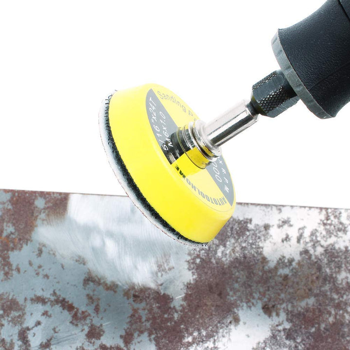 2 Inch/50mm Hook and Loop Sanding Pad Sanding Disc Replacement Pad with 1/8 Mandrel Drill Attachment 9 Pack
