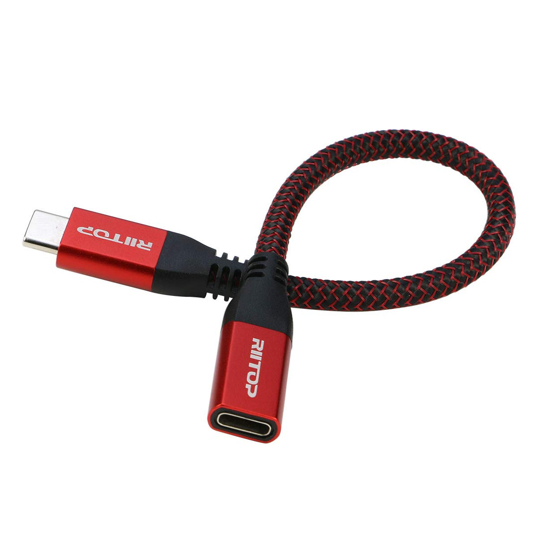 USB C Extension Cable Short, USB-C Male to Female Extender Braided Cord for Nintendo Switch, MacBook Pro 7.8inch (Thunderbolt 3 Compatible)