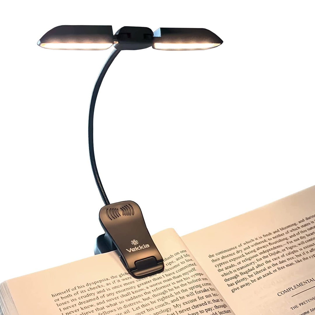 14 LED Rechargeable Book Light for Reading at Night, Eye-Care Reading Light for Books in Bed, 180° Adjustable Clip on Book Light, 3 Color Temperatures, Lightweight, Present for Book Lovers