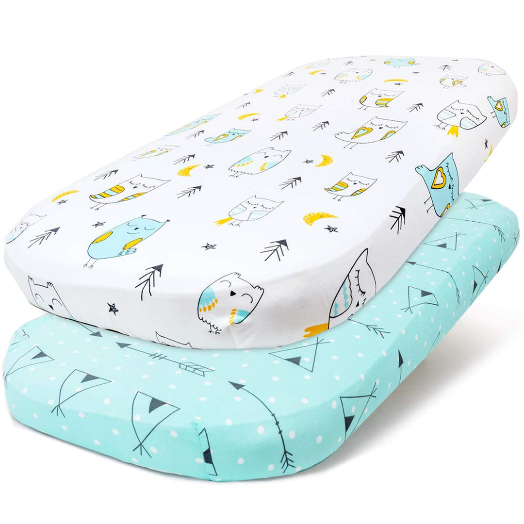 Stretch Fitted Bassinet Sheet Set 2 Pack Cradle Sheets for Bassinet Pad/Mattress,Unisex Boys Girls,Ultra Soft,Zebra Forest