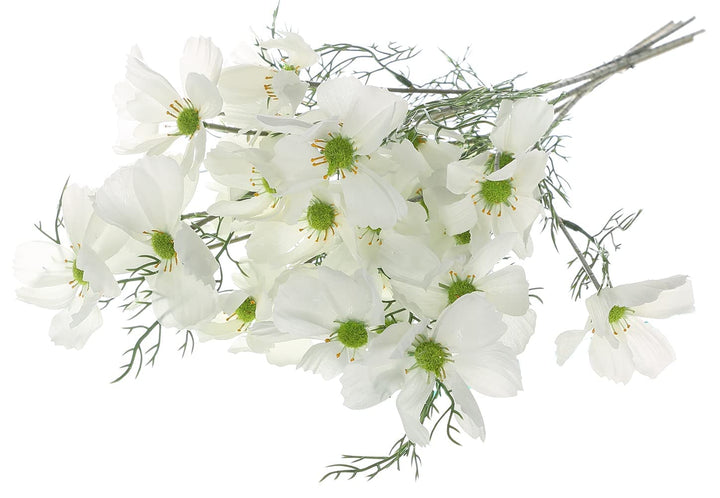 AngelUU Artificial Flower 5PCS Long Stem Fake Coreopsis Silk Calliopsis for Home Wedding Decoration (White)
