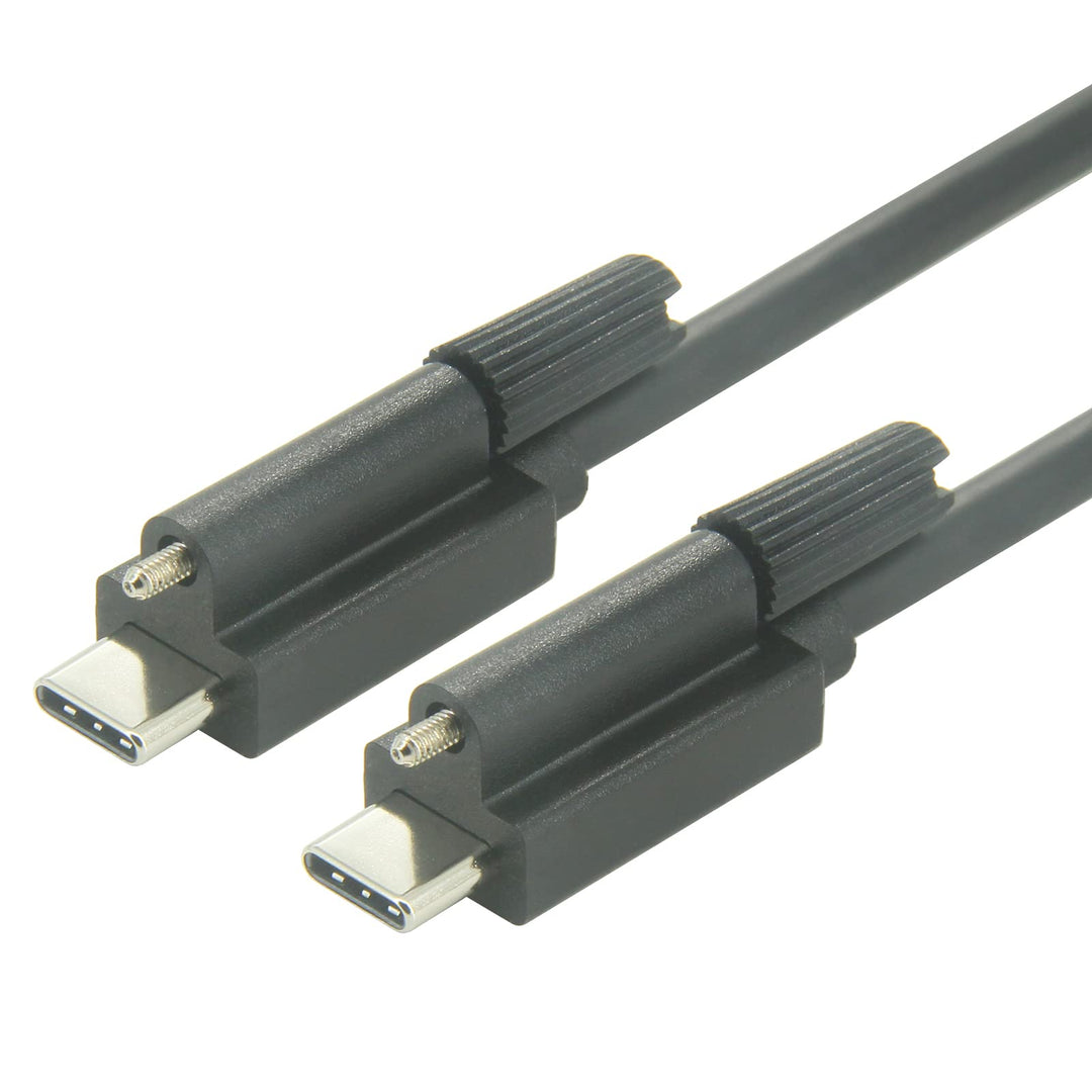 Screw Locking USB C to USB-C Cable 5A USB 3.1 Gen 2 Type C Cable with 10Gbps Data Sync and 100W Power Delivery for Industry Camera and More C Interface Devices (3.3Ft,1.0M)