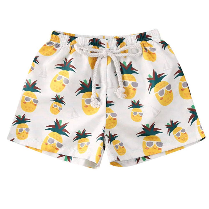 Toddler Baby Boys Swim Shorts Coconut Tree and Leaves Print Swimming Trunk Kids Boy Waves Swimwear (Pineapple, 2-3T)