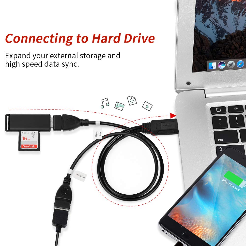 Electop USB 2.0 A Male to Dual USB Female Jack Y Splitter Charger Cable