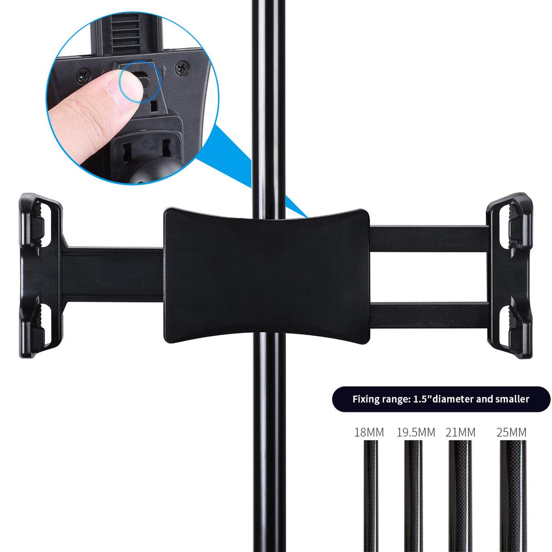 Tablet Mounts for Microphone Stands, Microphone Tablet Holder, Mic Music Stand for iPad, iPad Pro, iPad Air, iPad Mini, 2, 3, iPhone, Smartphone 4.7-12.9 Tablets