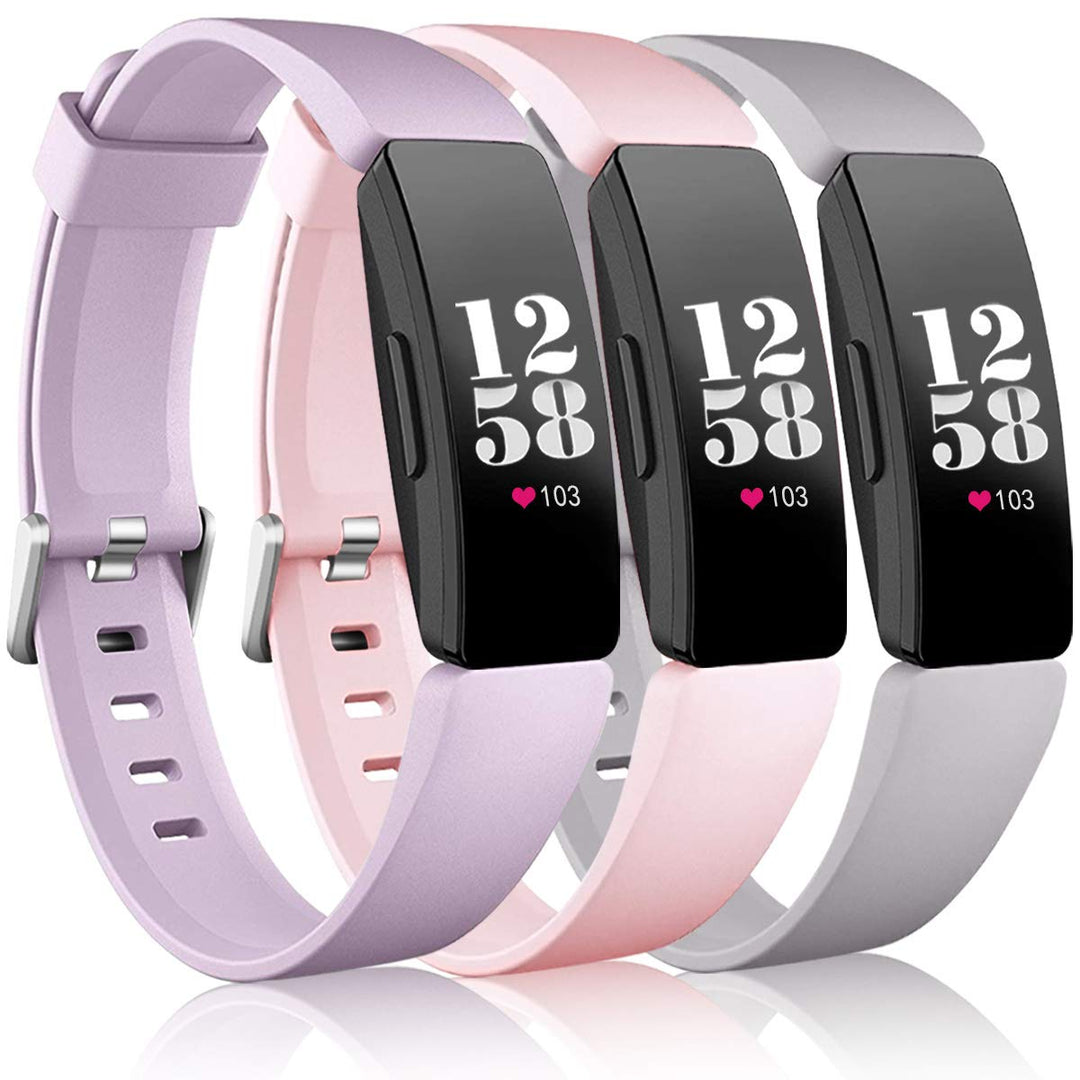 Bands Compatible with Fitbit Inspire HR/Inspire/Inspire 2/Ace 2,Replacement Wristband Sports Strap Band for Fitbit Ace 2 &amp; Inspire Tracker,Small,Pink Sand, Lavender,Slate Gray