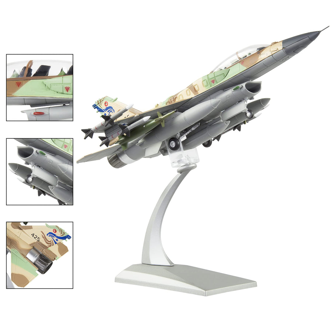 Fighter Jet Model 1:72 Scale Diecast Model Planes F-16I Storm Israeli Air Force Attack Falcon Fighter Model Planes Painted Diecast Military Airplane Model for Collection and Gift