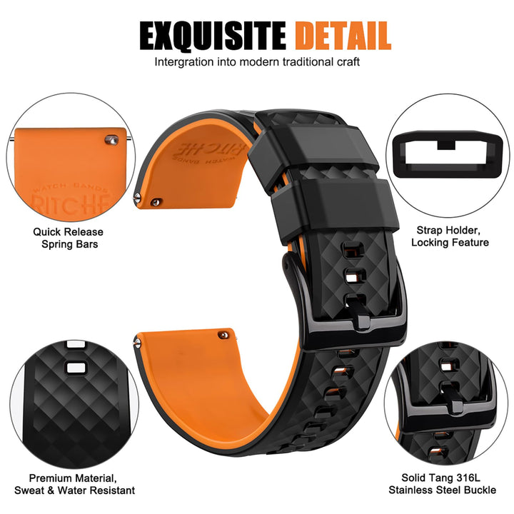 22mm Silicone Watch Band Compatible with Samsung Galaxy Watch 3 (45mm) Samsung Gear S3 Classic Watch Quick Release Rubber Watch Bands for Men Women, Valentine&#39;s day gifts for him or her