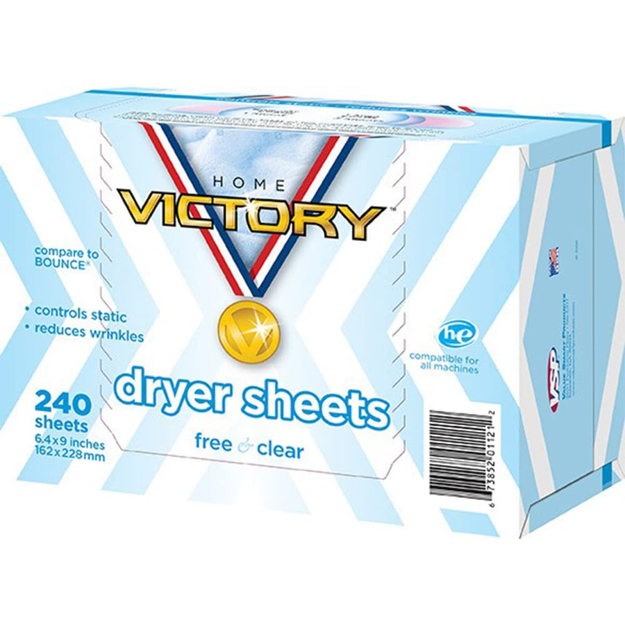 Home Victory Dryer Sheets, Free & Clear, 240Count