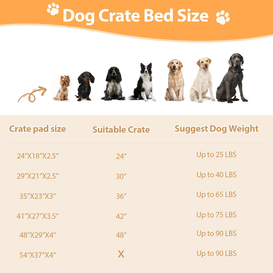 XL Orthopedic Dog Beds Large Sized Dog, Washable Dog Bed with Removable Cover, Waterproof Dog Crate Bed with Non-Slip Bottom, Fluffy Pet Bed 41×27 Inch, Dark Grey