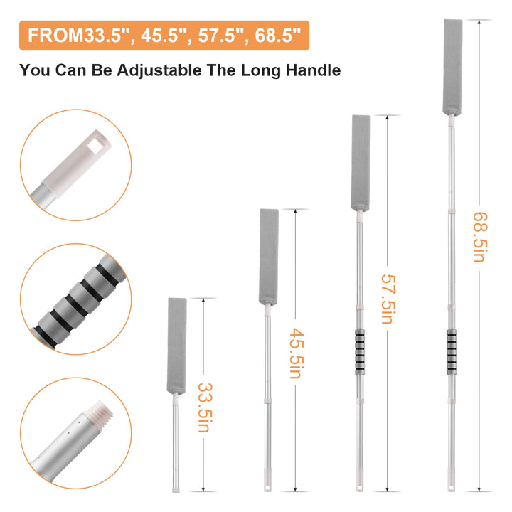 Retractable Gap Dust Cleaner Brush with Extension Pole 