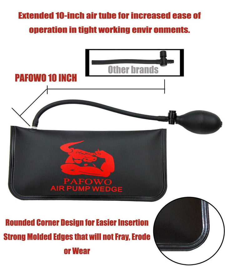 IMPROVED 3 Piece Commercial Grade Air Wedge Bag Pump Professional Leveling Kit &amp; Alignment Tool Inflatable Shim Bag. 3 Sizes(Small, Medium, Large) for a Variety of Jobs. 300 LB Rating