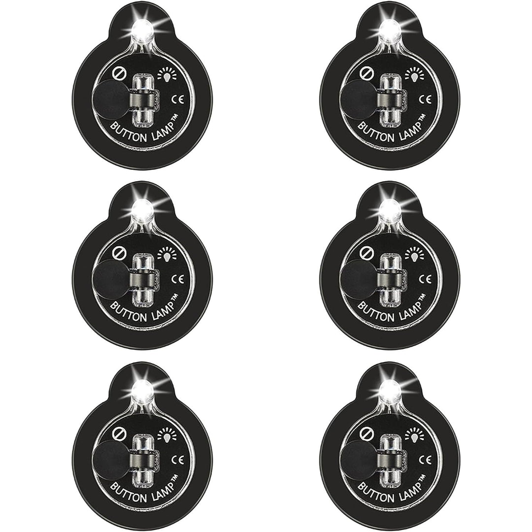 Button LAMP Adhesive LEDs Light Package - Lightweight, Ultra Small, Ultra Bright LED Utility Lights 6-Pack
