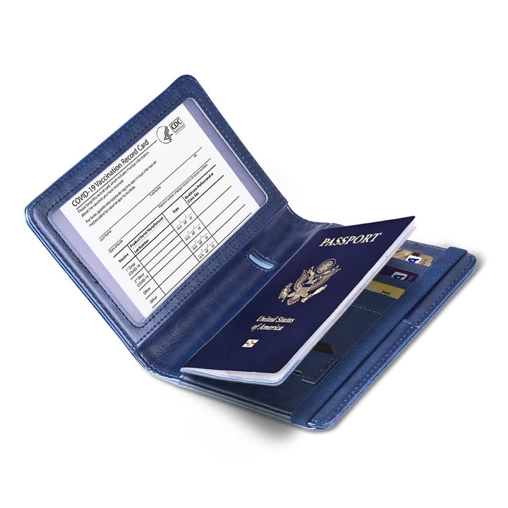 Passport and Vaccine Card Holder Combo, Passport Holder with Vaccine Card Slot,Passport Cover come with Vaccination Card Protector,Travel Passport Wallet (Starry night)