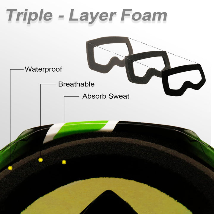 Kids ATV Googles Youth Motocross Goggles Dirt Bike Goggles MTB OTG UTV MX Googles 4 Wheeler Dirtbike Riding Anti Fog Red Lens