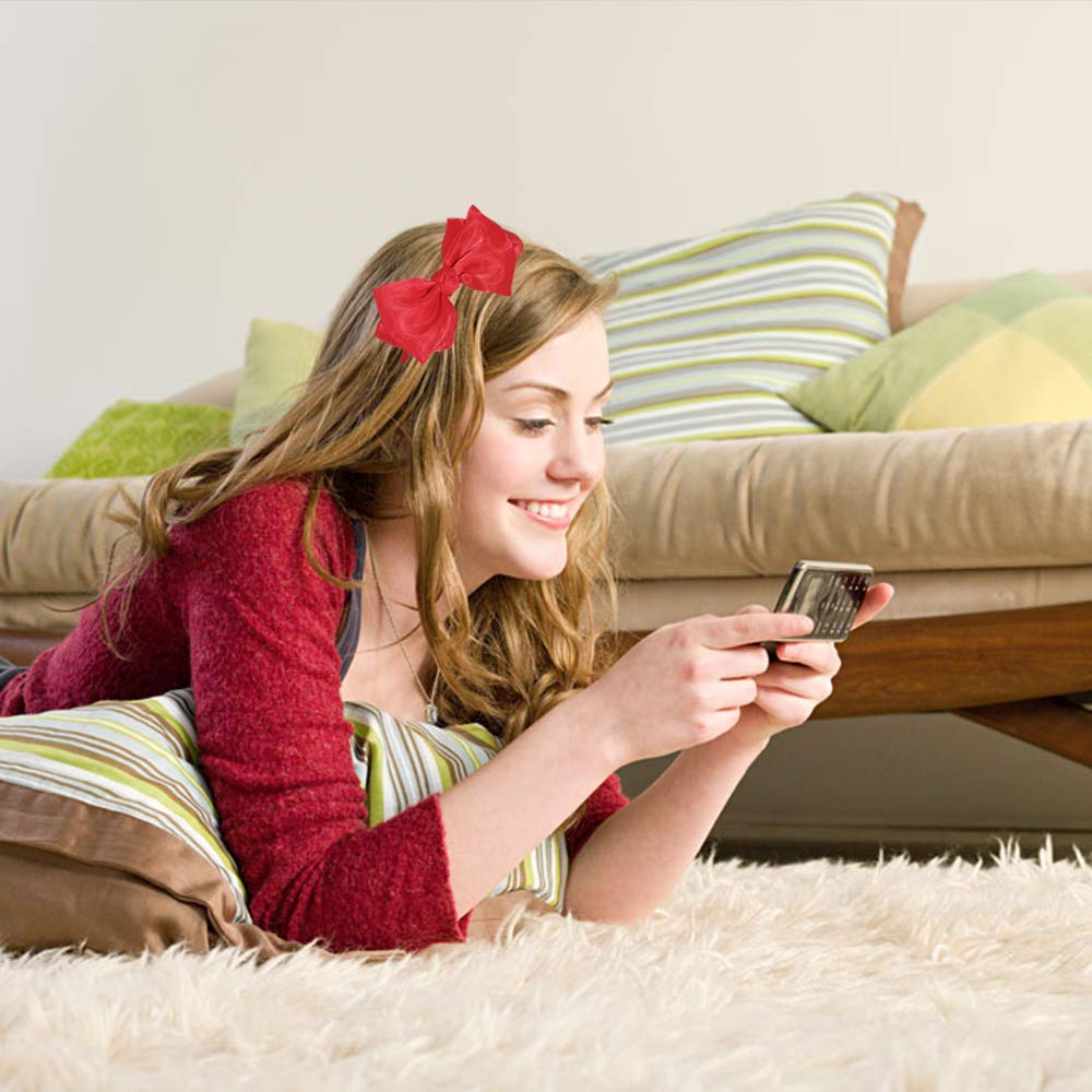 Bow Headband Lace Bowknot Hair Bands Big Bow Ribbon Halloween Hair Hoop Women Girls Bow Hairband Party Decoration Headdress Cosplay Costume Headwear Headpiece Christmas Hair Accessories 1 Pack Red