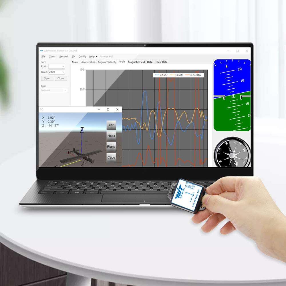 WT901C-TTL 9-Axis Vibration InclinometerHigh-Performance Acceleration+Gyro+Angle (XY 0.05° Accuracy)+Digital Compass, Triaxial MPU9250 Tilt SensorKalman Filtering for Arduino, Raspberry Pi