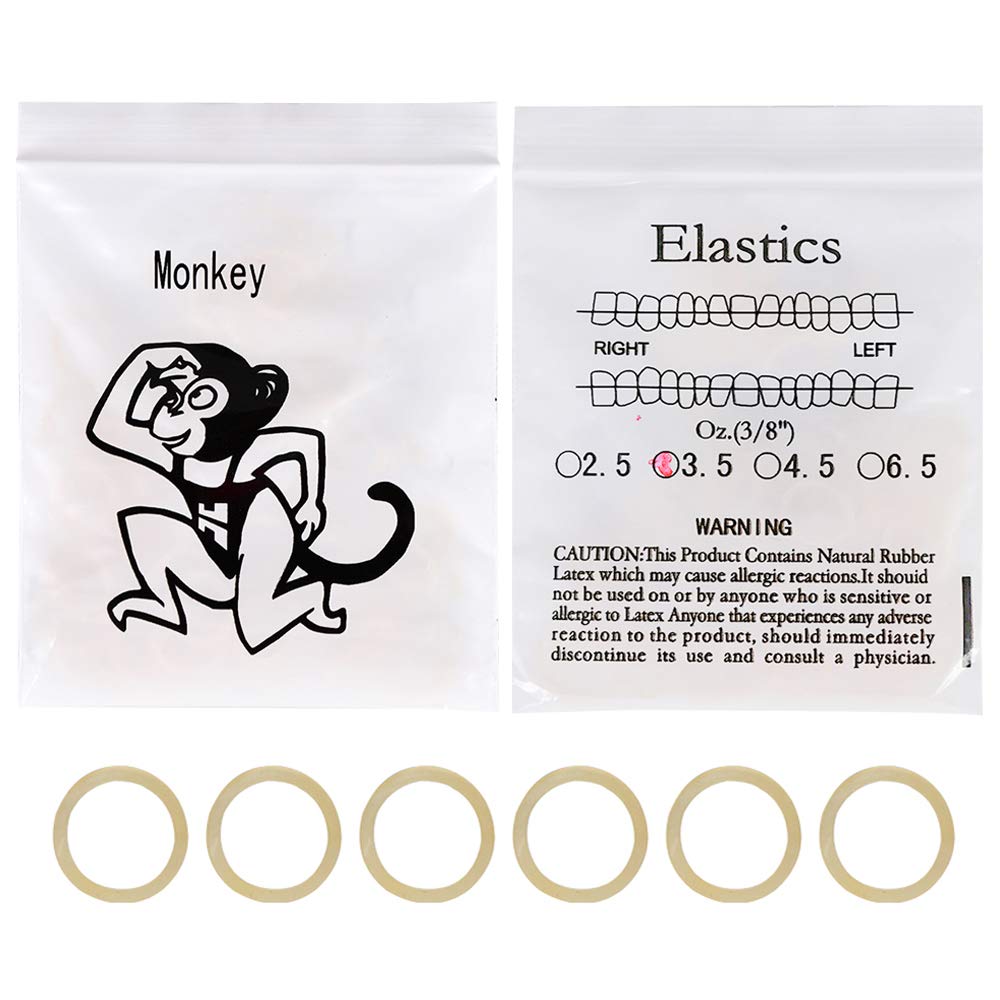 Dental Orthodontic Rubber Bands Orthodontic Elastic Orthodontic Supply (3/8, 3.5 Oz)