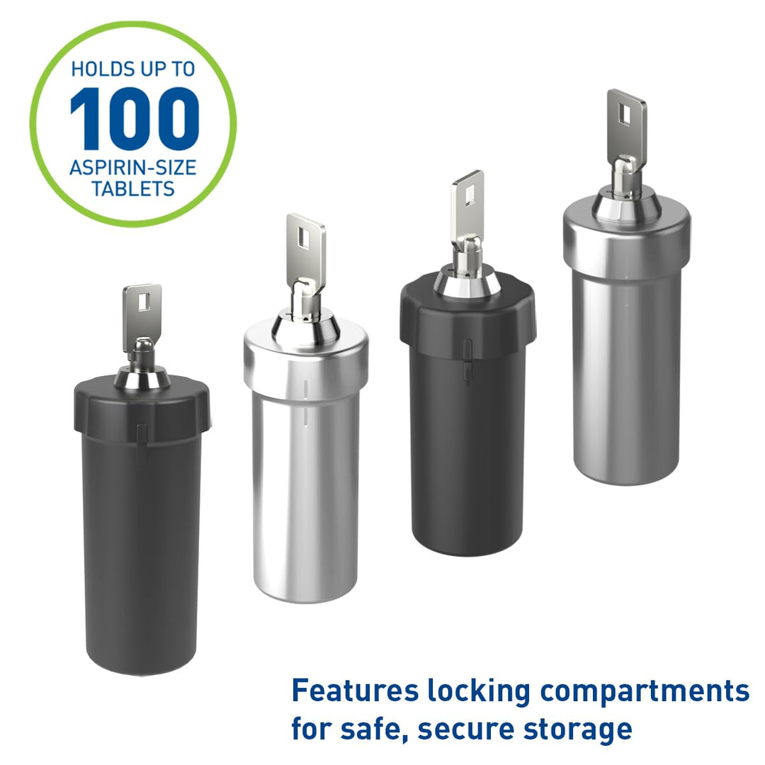 Ezy Dose Ezy Dose Locking Container ¦Secure Small Valuable Items ¦Durable Nylon Canister Locks with Key, Large, Black