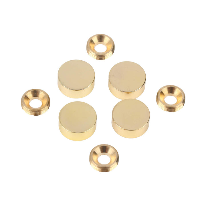 TOPNIKE Mirror Screws, Brass Cap Decorative Mirror Nails, 0.6, Polished Gold, 4 Pack
