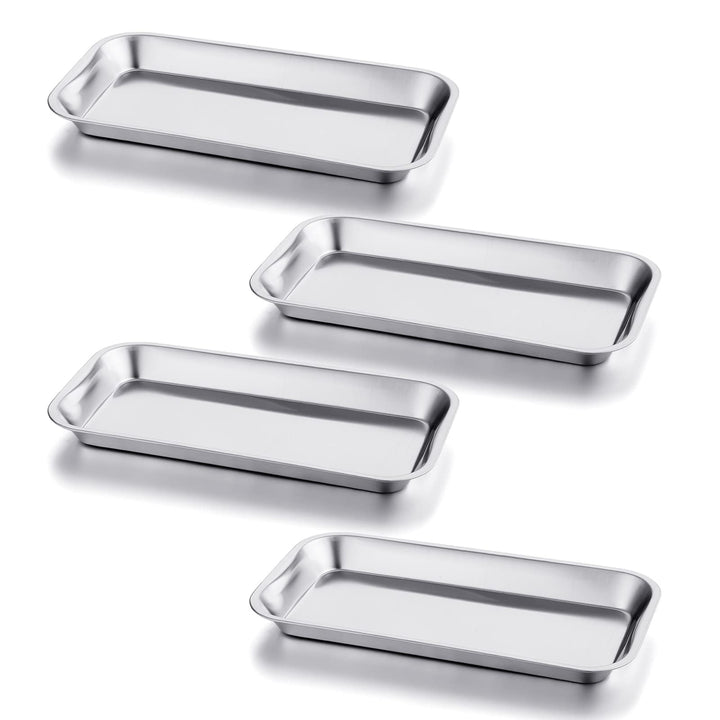 GETTON 4 Pack Small Surgical Tray, 201 Stainless Steel 