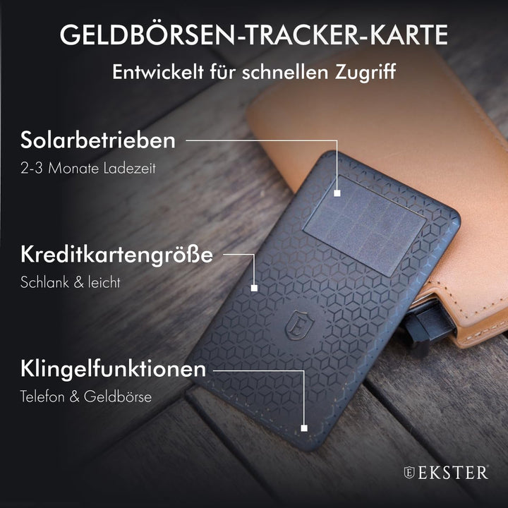 Wallet Tracker Card | Small Wallet Trackers Device with Bluetooth Technology | Solar-Powered Wallet Finder Tracker | Voice-Control &amp; Selfie Mode Wallet Tracker for Men | GPS Wallet Tracker