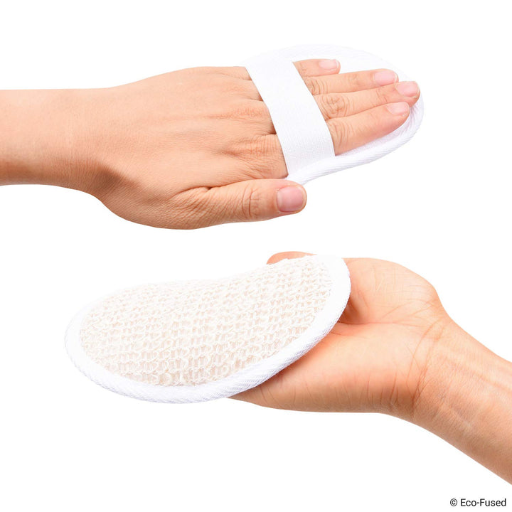 5 Pack - Cotton: Loofah Pads (Pack Of 5) - Exfoliating Scrubbing Sponges - Soft Cotton Material - Essential Skin Care Product - For Shower/Bath - Fibrous Texture - Perfect For Fac