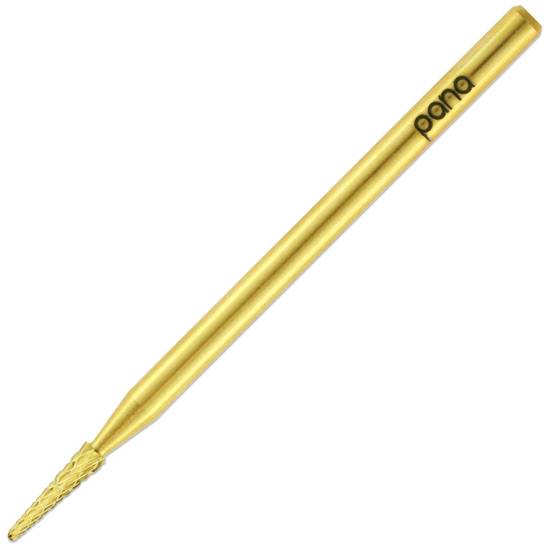 Pana 3/32 Sharp Point Bit Safety Nail Carbide Bit - Gold Color (Grit: Medium - M) for Electric Dremel Drill Machine